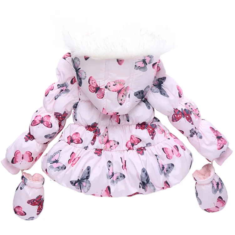 girls coat with gloves