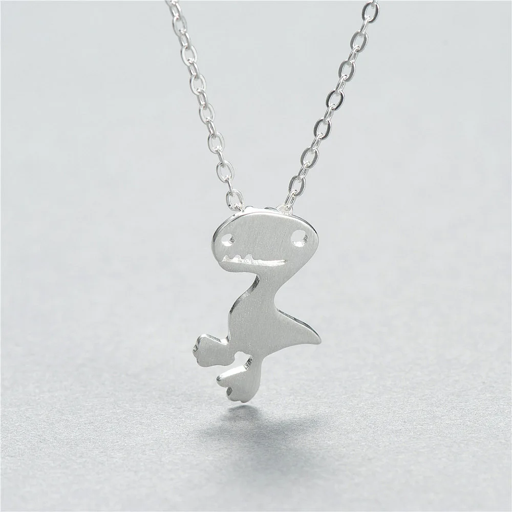 Tyrannosaurus Rex dragon women 100% 925 Sterling silver nacklace Jewellery Clavicle chain pendant charms