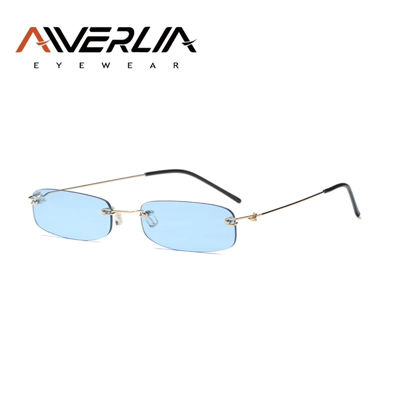 AIVERLIA модные ультралегкие солнцезащитные очки для женщин и мужчин, винтажные маленькие солнцезащитные очки без оправы, женские роскошные брендовые дизайнерские очки, мужские AI12 - Цвет линз: C4