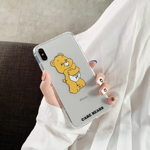 Корейский милый мультяшный Радужный чехол для телефона с медведем для iphone 11 Pro xs max xr x 6 6s 7 8 plus прозрачный мягкий ТПУ противоударный чехол - Цвет: bear 4