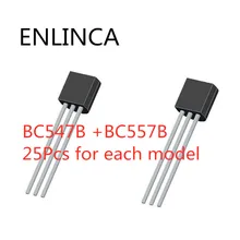 50 шт. BC547+ BC557 каждый 25 шт. BC547B BC557B Силовые транзисторы NPN PNP транзисторов TO-92 Мощность транзисторный Триод вещевой мешок