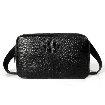 

Genuine Leather Men Bags Fashion Crocodile Pattern Man Crossbody handbag Shoulder Bag Men's waist bag Men Clutch Bags male purse