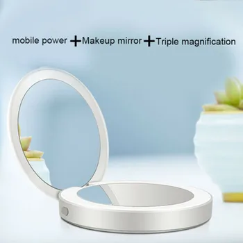 

Makeup Mirrors Mini LED Travel Makeup Mirror 5X HD tough expand Magnifying for Cosmetic Cosplay Beauty USB Dropshipping #ZC