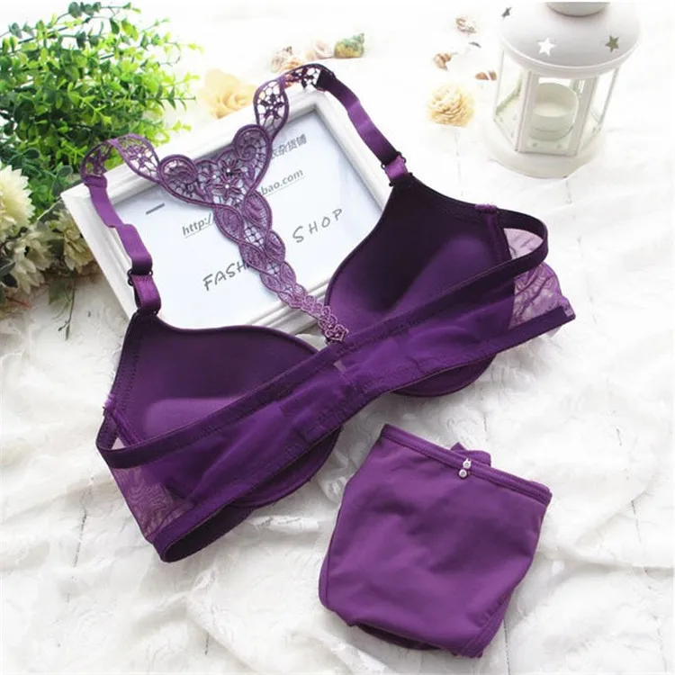best bras New Sexy Bras For Women Smooth Embroidery Front Buckle Women Push Up Bra Thin Cup Brassiere Lace Intimate Bralette Lingerie sexy bra panty set