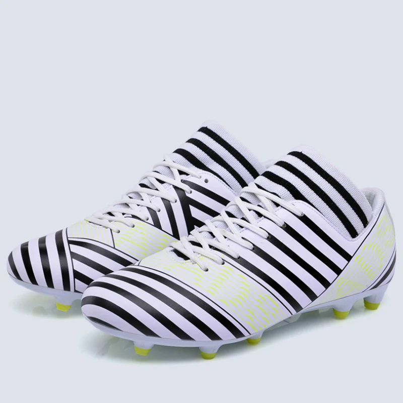 

Sufei Football Boots AG Men Soccer Shoes Lace-up High Ankle Quality Sole Outdoor Training Cleats Sneakers