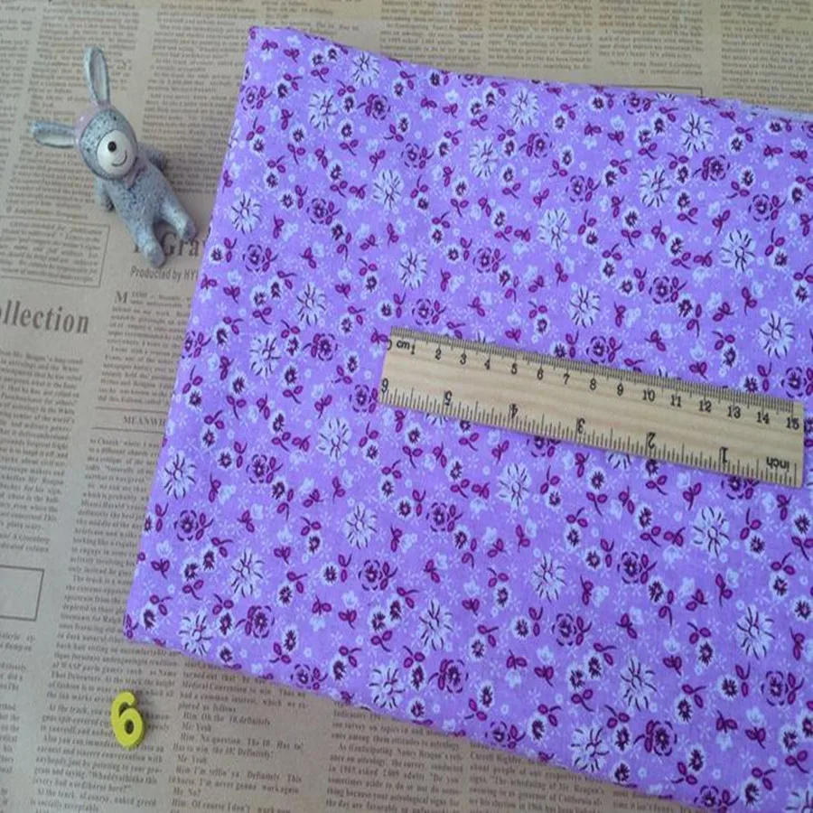 7 шт., 50x50 см, новинка, фиолетовая Цветочная полосатая серия, хлопок, ткань для шитья, тильда, кукольная ткань, сделай сам, лоскутное шитье, текстильная ткань