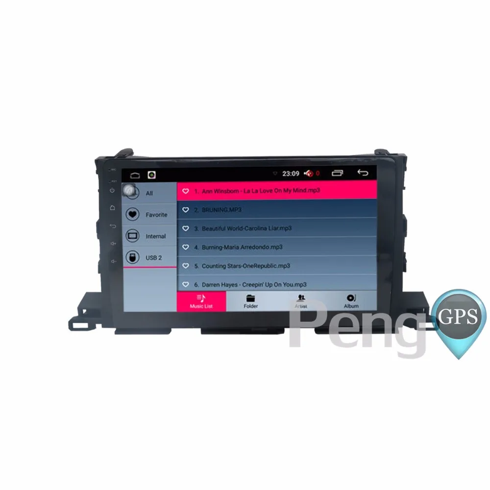 Top 2 Din Quad 10.2 inch Core Android 6.0 Car GPS DVD Player Radio for Toyota Highlander 2015 2016 2017 GPS Navigation WIFI Headunit 4