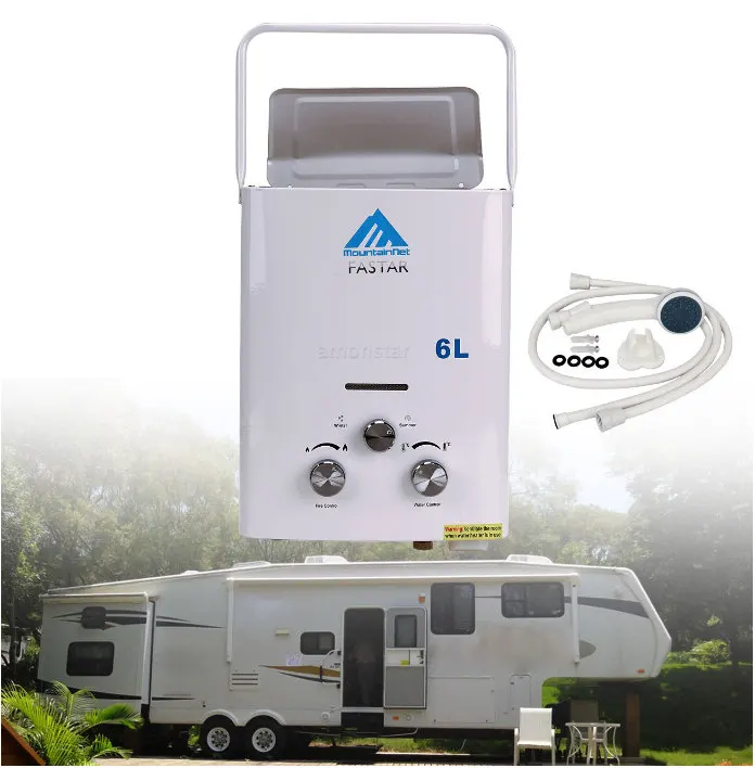 LPG tankless water heater 6L Portable Tankless Camping Propane RV 12-Volt Hot Water Heater 1.6 Gpm CE approved photo