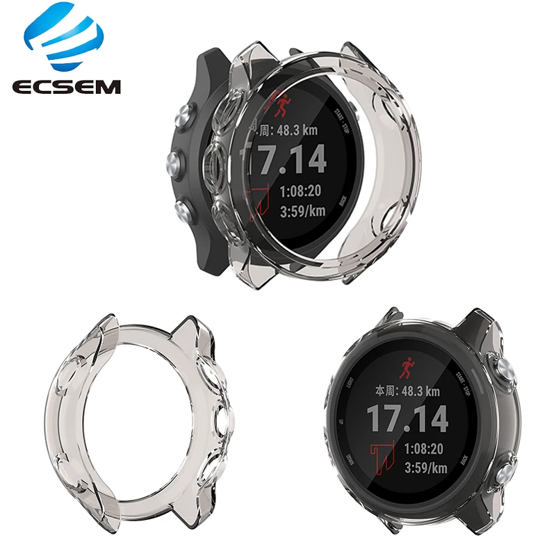 

Protective cover for Garmin Forerunner 245/245 music watch accessories TPU case anti-shock clear slim design transparent shell