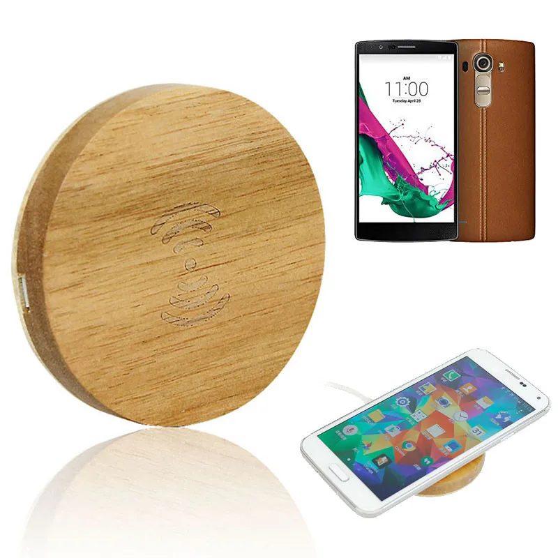 

Wooden Qi Wireless Charger Charging Pad Support for LG G4 For Samsung