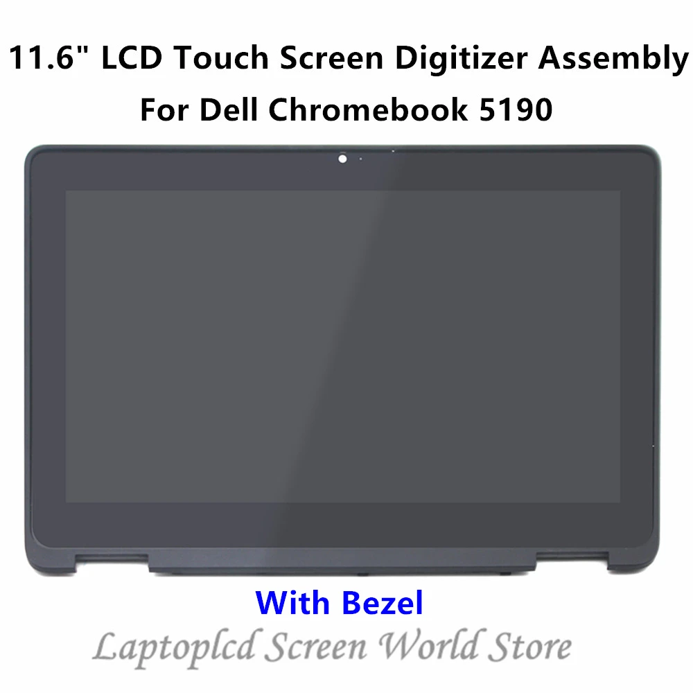 FTDLCD 11.6'' 2-in-1 LCD Touch Screen Digitizer Assembly with Bezel B116XAB01.2 For Dell Chromebook 5190 1366x768