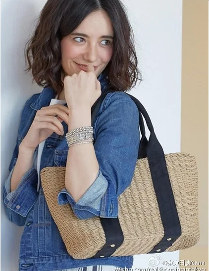 

Popular straw woven bag woven beach bag