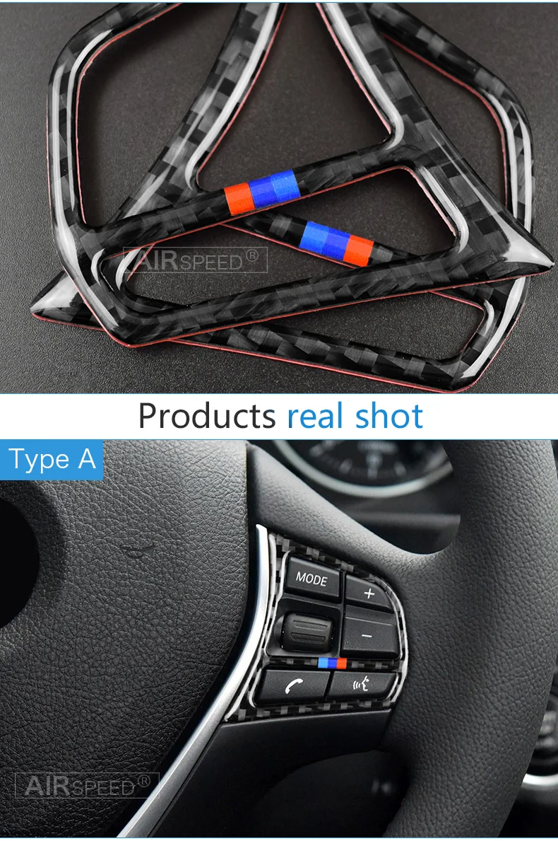 BMW F20 F21 F30 F34 F32 Accessories Interior Carbon Fiber Car Steering Wheel Buttons Stickers Cover Trim Decoration (7)