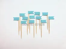 cheap Blue Easter Cupcake Toppers – Easter Egg Blue Cupcake Flags – Toothpick Flags