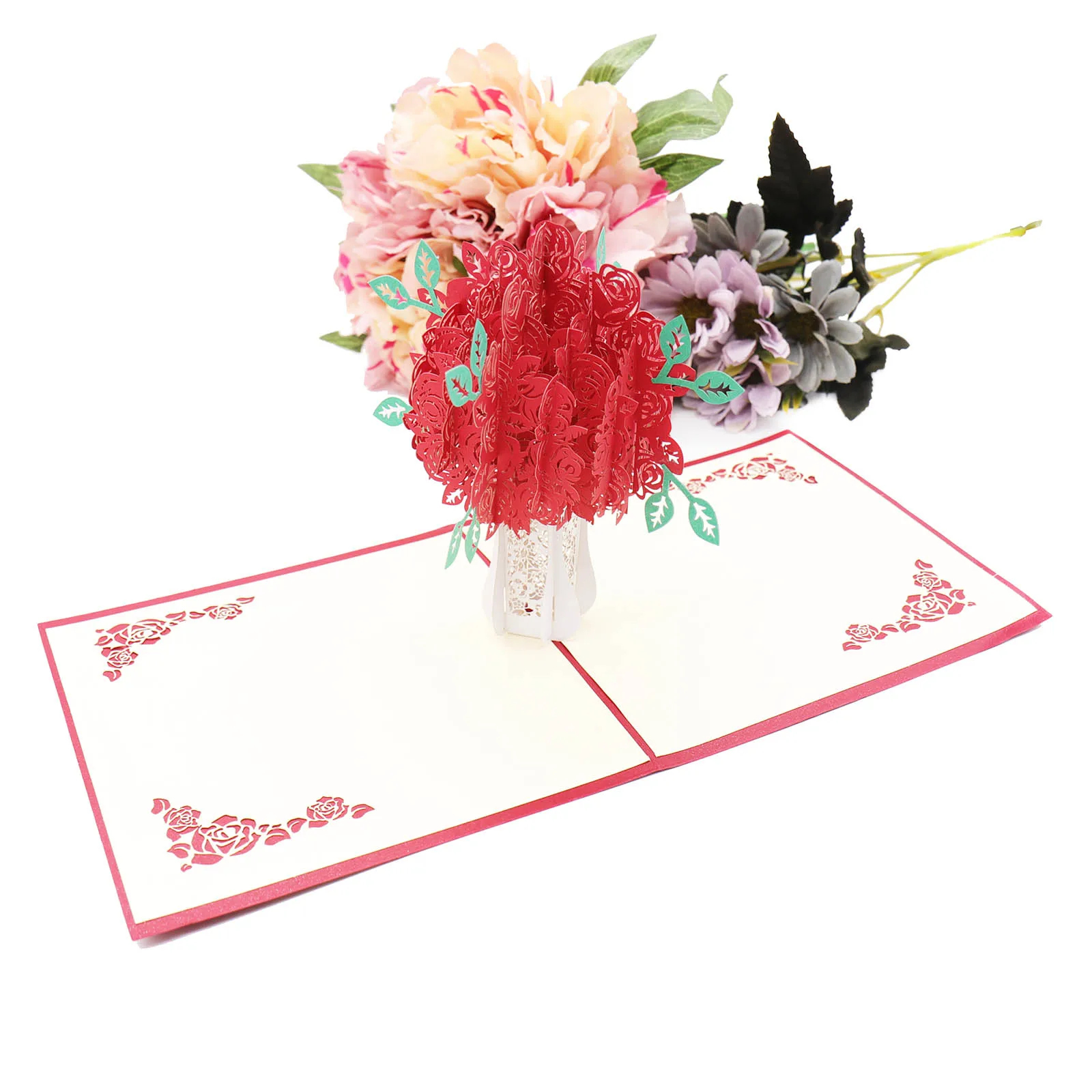  Hot 3D Butterfly Invitation Card Rose Invitation Card Wedding Aniversary Valentine's Day Invitation - 32882983739
