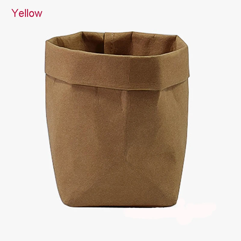 1 шт. Мини крафт-бумажный горшок для суккулента моющийся бумажный цветочный горшок креативный Настольный горшок для выращивания растений сумки для хранения для дома 25 - Цвет: Yellow