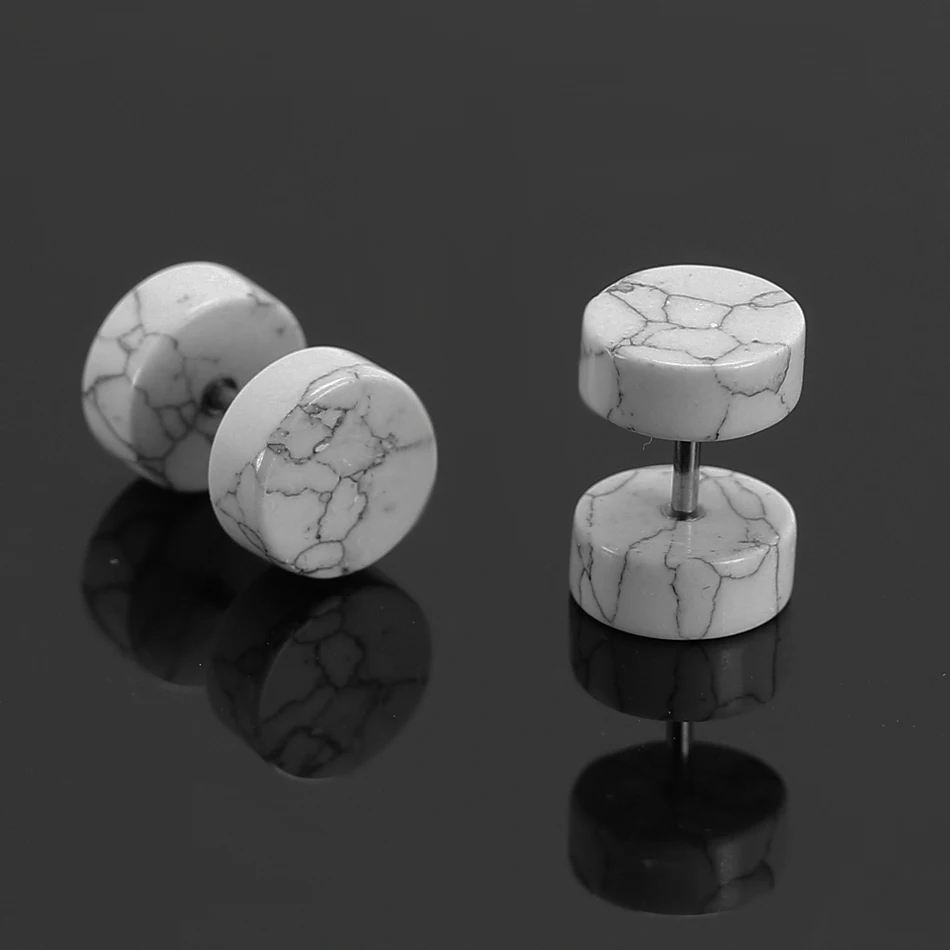 stone plug earrings