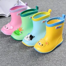 

ALL Seasons Kids Rain Boots Animal Prints children Rain Boots Waterproof Non-slip Rubber Baby Water Shoes Children Rainboots