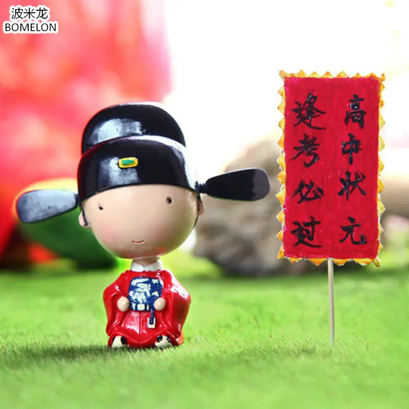 

China Forbidden City Souvenir Ming Dynasty Champion Bobblehead Doll kawaii Mini Resin Action Figure Studet Gift Car Ornaments