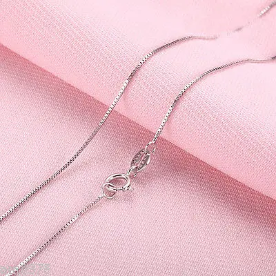 

New Perfect Pure Au750 18K White Gold Necklace Elegant Box Chain 19.7