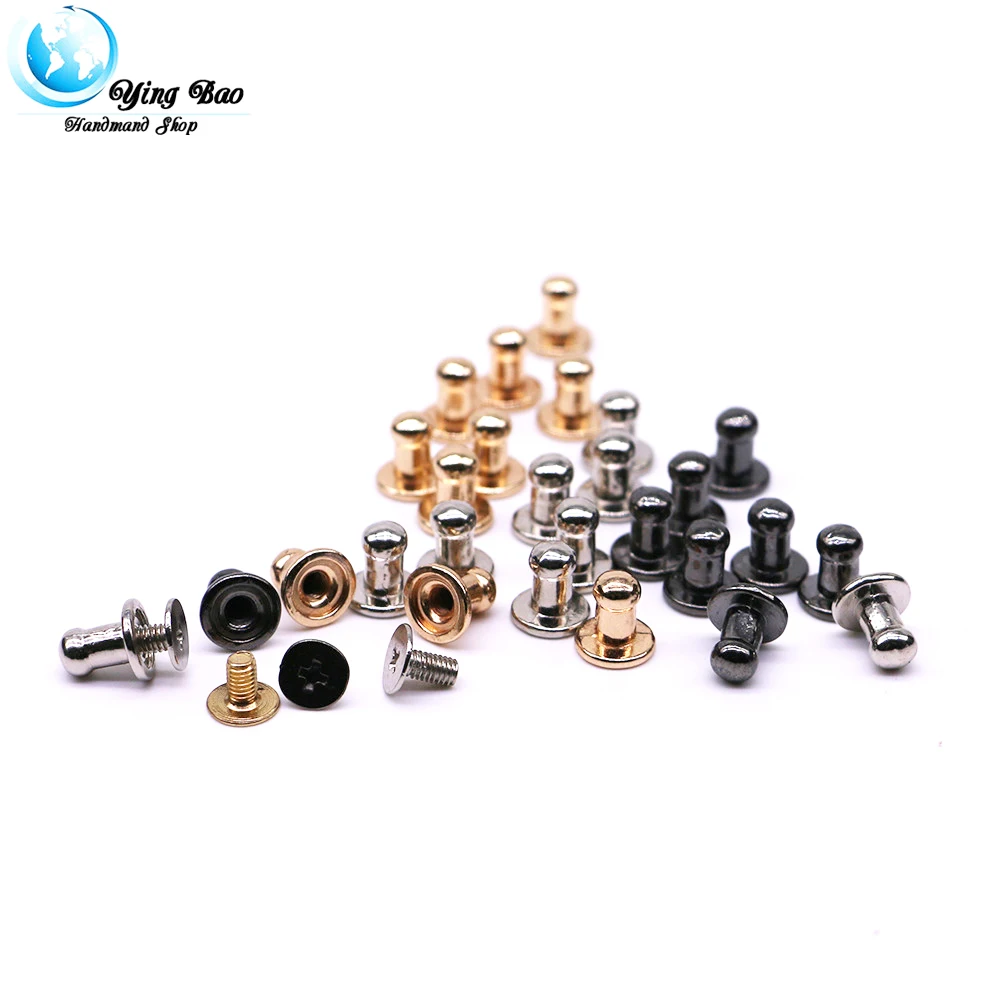 50sets/pack 8mm (Diameter), 8.4mm (Height)  3 Colors rivet 8mm mushroom rivet Silver,black,gold B-13