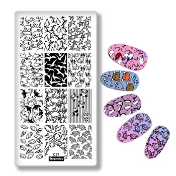 Economici Animale Stampe Del Chiodo Che Timbra Il Piatto Cucciolo Carino Pinguino Squalo Immagine Unghie Artistiche Stamp Manicure Template Stencil Decorazione Del Chiodo C57