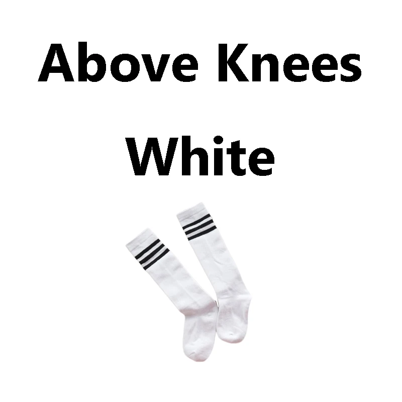 От 2 до 4 лет/От 4 до 6 лет/От 6 до 8 лет Детские осенние хлопковые гетры классические поперечную полоску для детей Обувь для девочек Обувь для мальчиков студент движения Носки для девочек - Цвет: Above Knees white