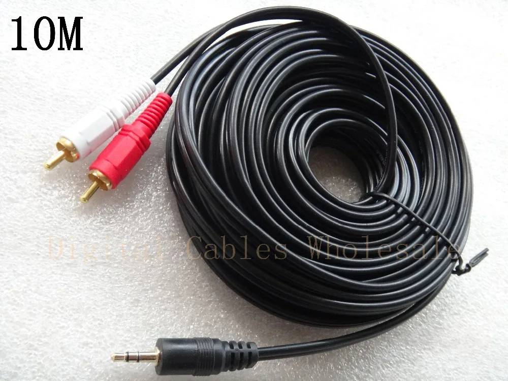 

3.5 MM Male Jack to AV 2 RCA Male Stereo Music Audio Cable Cord AUX for Mp3 Pod Phone TV Sound Speakers 5M 10M 15M 20M 15FT 30FT