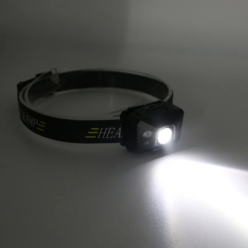 

LED Headlamp Flashlight Rechargeable Body Motion Sensor Headlights, USB Cable Included Red Light 3 Modes Running Jogging Hiking