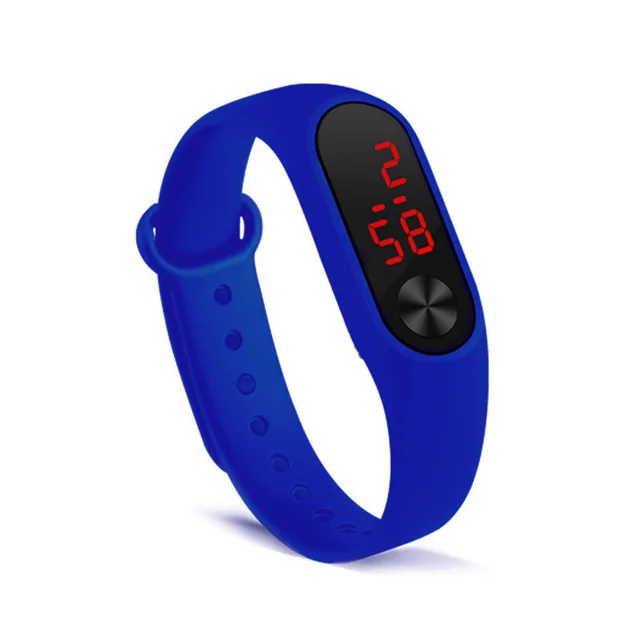 Модный уличный простой спортивный Красный светодиодный цифровой браслет часы для мужчин и женщин красочные силиконовые часы для детей наручные часы подарок - Окраска металла: M2navy blue
