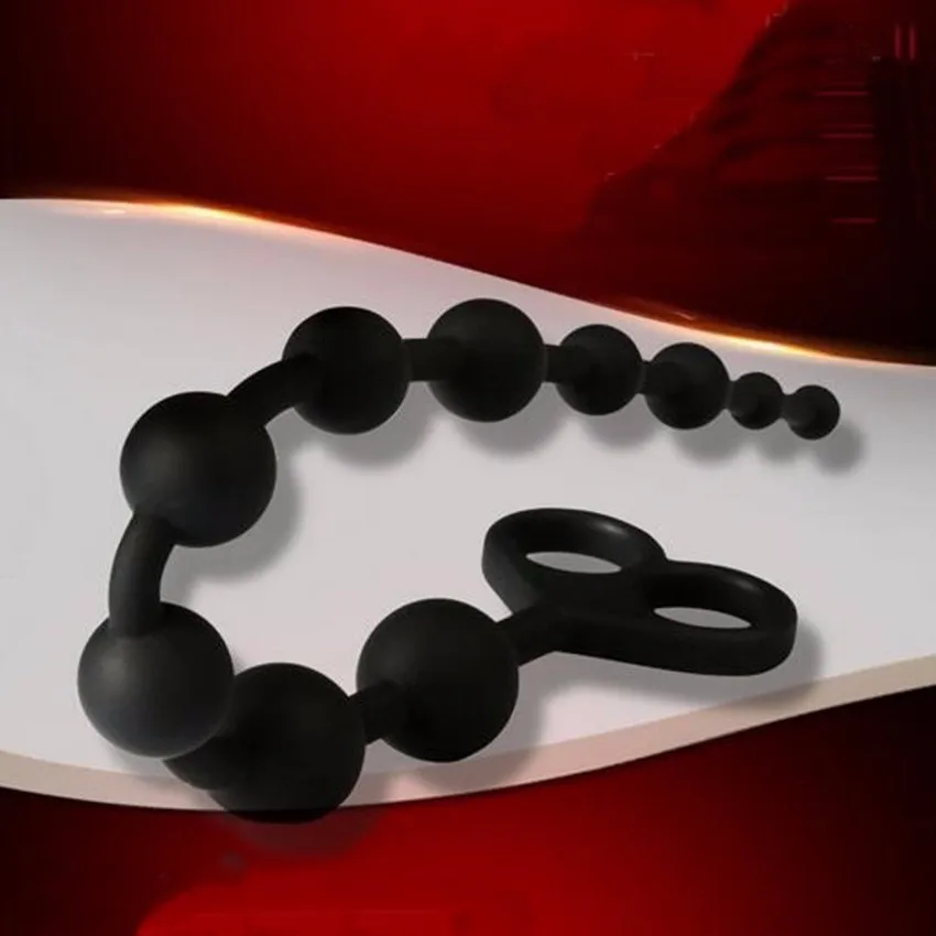 Zerosky Anal Ball Butt Plug Large Size Black Anal Beads Silicone Anal Sex Toys Male Prostate Massager 2