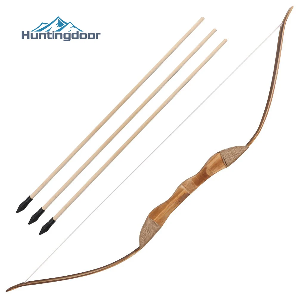 

Traditional Handmade Wooden Bow Left Handed 3 Arrows Quiver Rubber Kids Hunting Toy Set