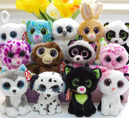 Ty Beanie Boos big eyes Plush rabbit dog Owl Elephant soft