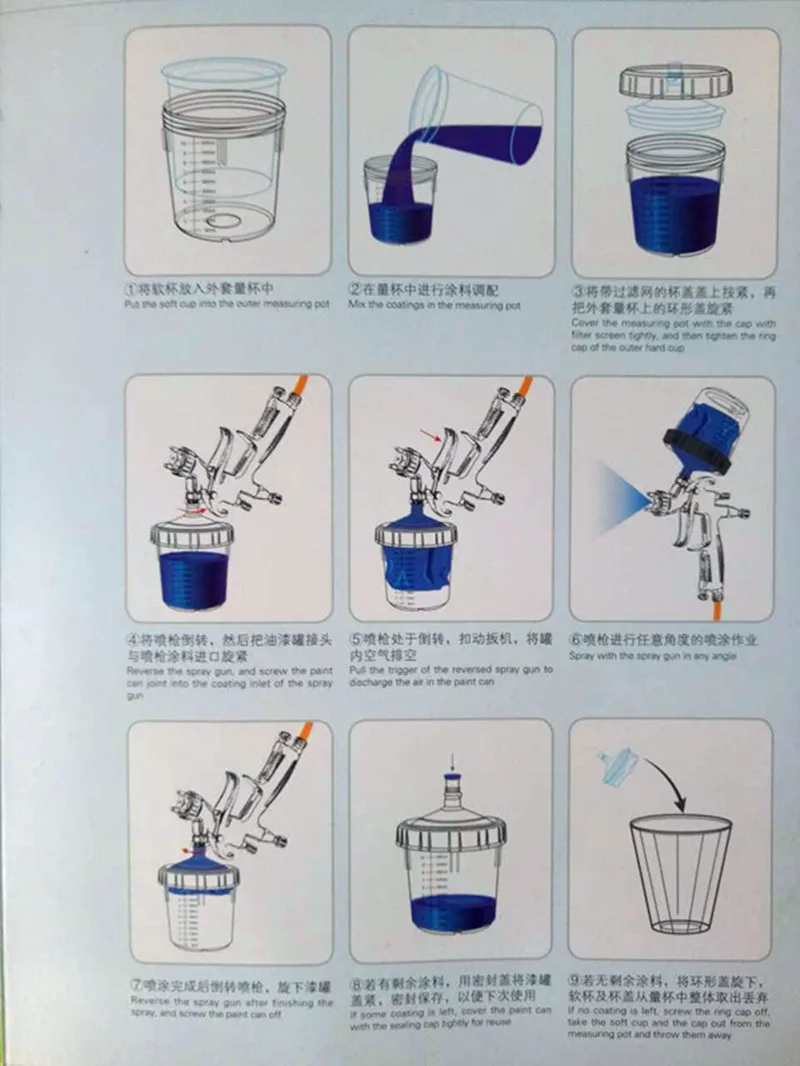 all Spray gun connector PPS spray gun cup adapter pot joints 16X1.5 14X1 G3/8 for spray gun disposable measuring cup