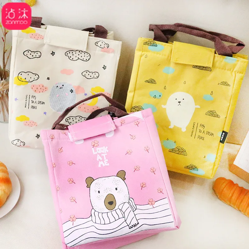 

1087 canvas bag portable aluminum foil thick insulation Mommy carry lunch bag