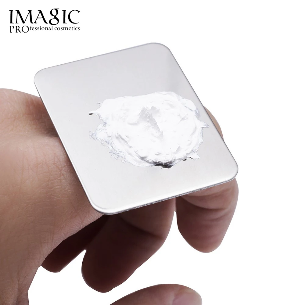 

IMAGIC Mini Ring Art Makeup Stainless Steel Simple Cosmetic Paint Palette Metal Finger Ring Nail Body Painting Tool Halloween