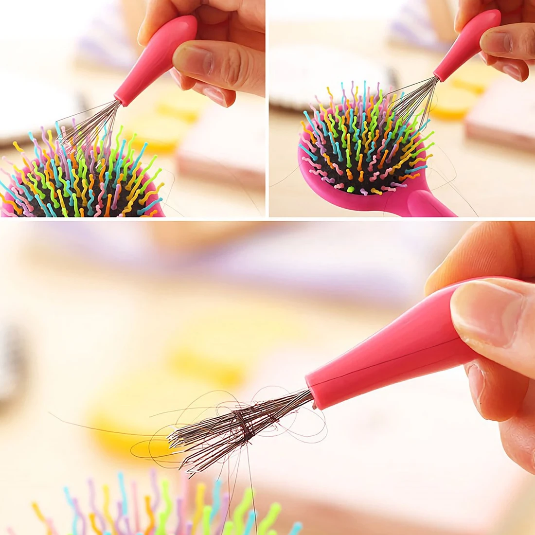 

Removable Handle Hair Brush Combs Cleaner Magic Handle Tangle Shower Salon Styling Tamer Tool