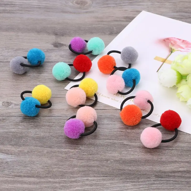 Hair Band Fur Balls Cute Girl Ponytail Fashion Headwear Hairband Elastic Pompom