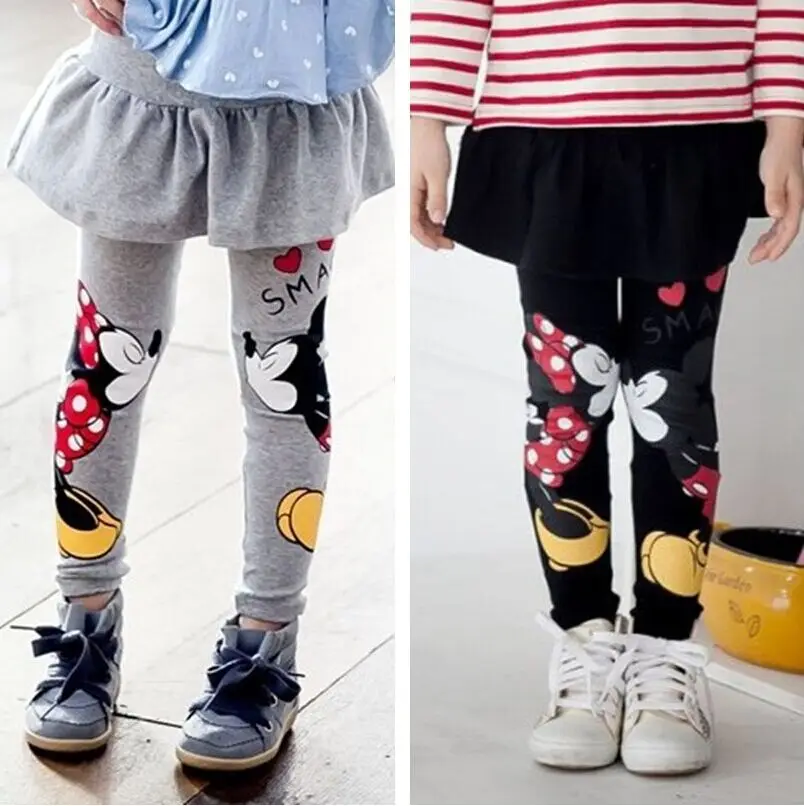 

New Girl legging Skirt-pants Cake skirt baby girl warm Cartoon Minnie leggings Children's Girls pant Child bootcut