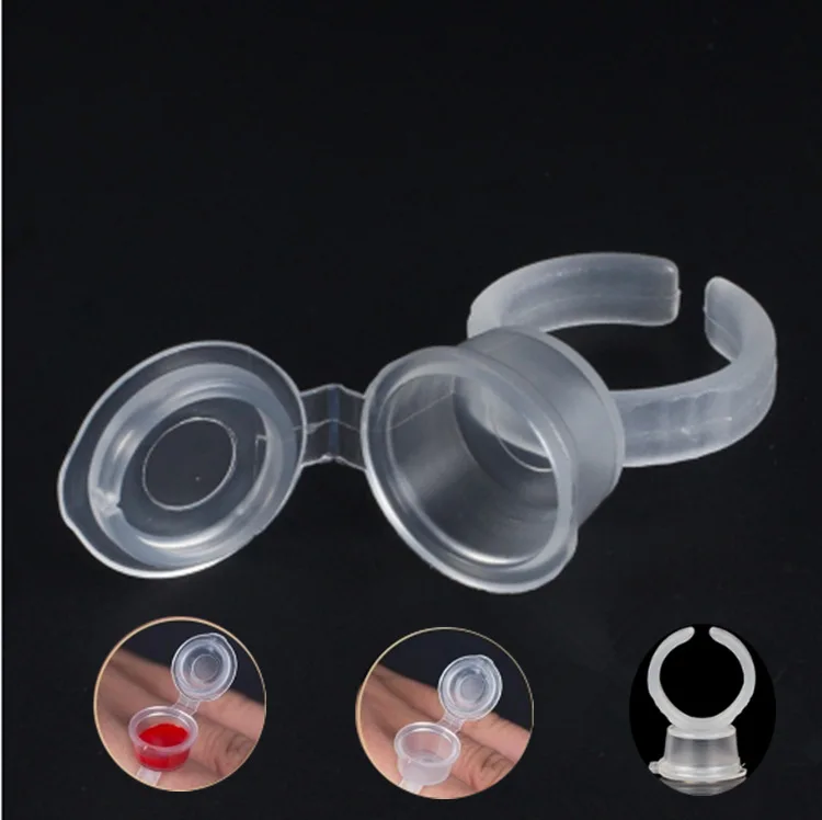

New eyelash extend ring cup 50pcs/lot tattoo pigments ink ring cups set tattoo equipment pigment holder Container free shipping