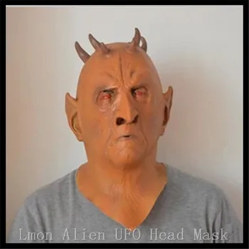

Halloween Party Cosplay 1piece Latex Halloween mask Red eyes Scary Alien mask Horror UFO Face Head Mask Party Costume Demon Mask