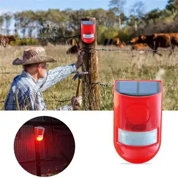 

CLAITE 110db 6 LED Solar Alarm Red Lamp Motion Sensor Warning Sound Light Waterproof for Garden Factory Warehouses Secret Wall