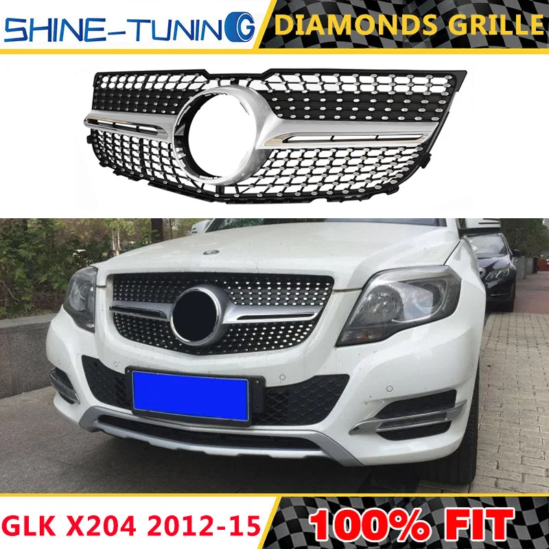 Алмазная решетка подходит для mercedes GLK X204 Class 2012 2015 GLK200 GLK220 GLK250 GLK350 GLK300 без