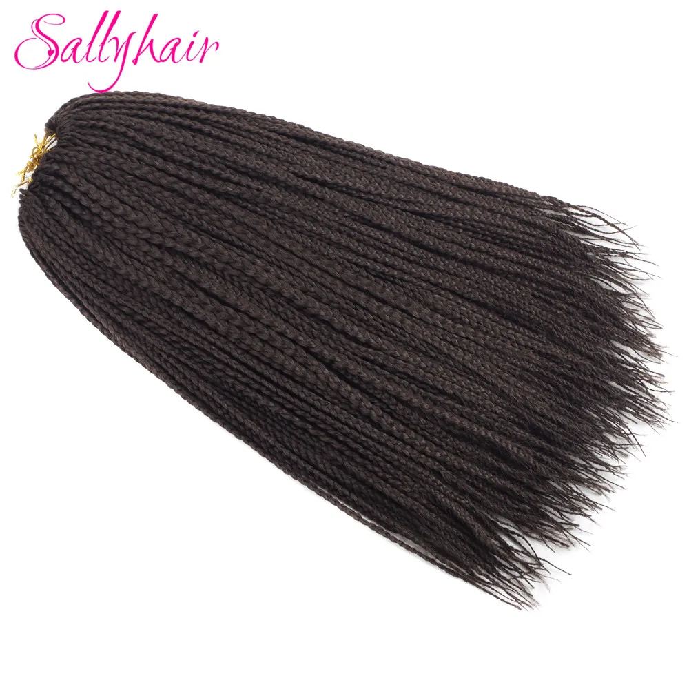 Sallyhair Brands 3X Afro Box Braids 22inch 22 Pcspack Synthetic Crochet Ombre Tow Tone Braiding Hair Extensions Black Brown Bug (48)