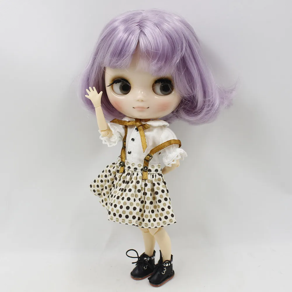Обнаженная кукла Blyth Middie с фиолетовыми короткими волосами 20 см игрушки сделай сам