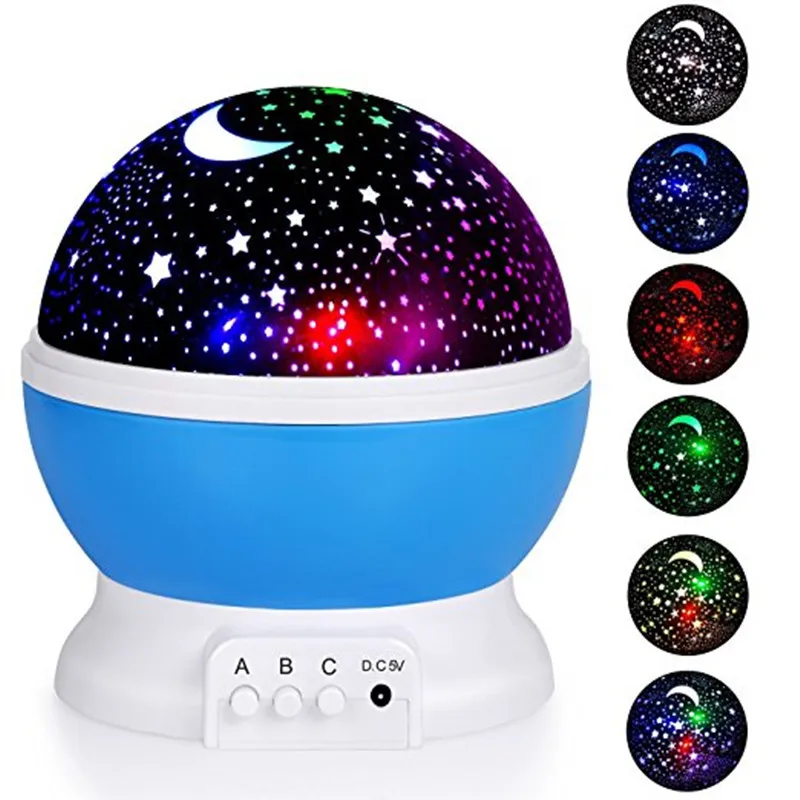  Table Lamp Desk Star Projector Light Rotating With USB LED Bulbs 8 Modes Flashing Lamp for Children