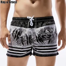 RAY GRACE печатные пляжные шорты быстросохнущие дышащие шорты для бега бермуды купальный костюм Плавки пляжная одежда Спортивные шорты