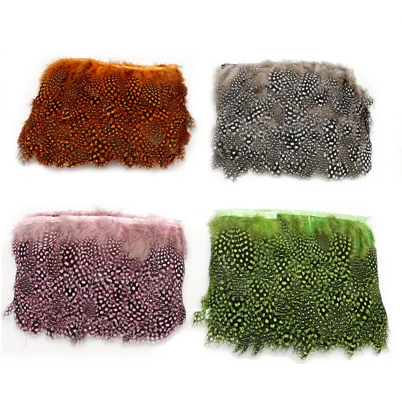 

10Meter/lot 4-8cm Dots Print Rooster Feather Fringe Trim For Wedding Dancing Dress Decoration DIY Clothes Accessories