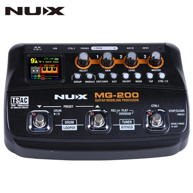 NUX MG-200 Multi Effect Guitar Pedal Processor 55 Models 70Seconds Recording Guitar Looper Drum Machine Synthesizer (EU Plug) NUX MG-200 Multi Effect Guitar Pedal Processor 55 Models 70Seconds Recording Guitar Looper Drum Machine Synthesizer (EU Plug)