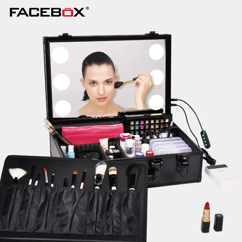 Профессиональный Чехол для макияжа с косметической коробкой светильник светодиодный 6 светильник